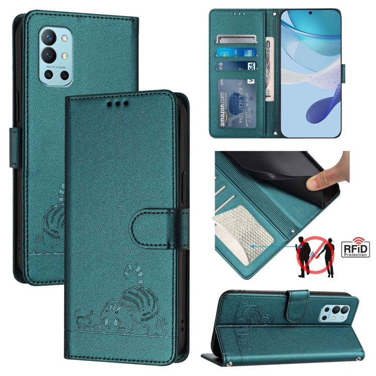 Cat Rat Embossed Pattern RFID Leather Phone Case with Lanyard, For OnePlus 9 Pro, For OnePlus 9, For OnePlus Nord N10 5G, For OnePlus 9R / 8T