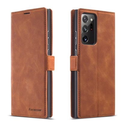 Brown leather flip phone case with camera cutout and side access openings