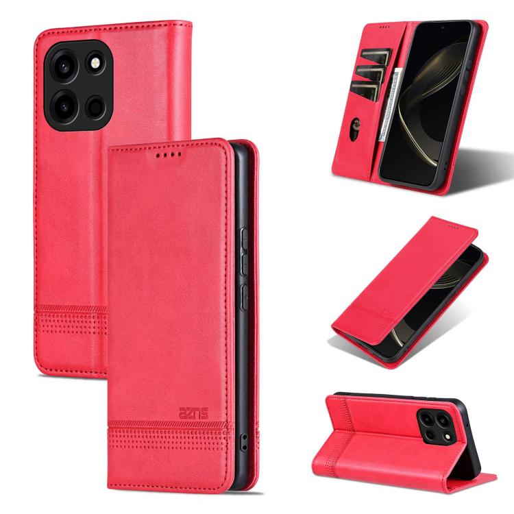 AZNS Magnetic Calf Texture Flip Leather Phone Case, For OnePlus Turbo 6/Nord 6 5G, For OnePlus 15T, For OnePlus 15, For OnePlus Nord CE4