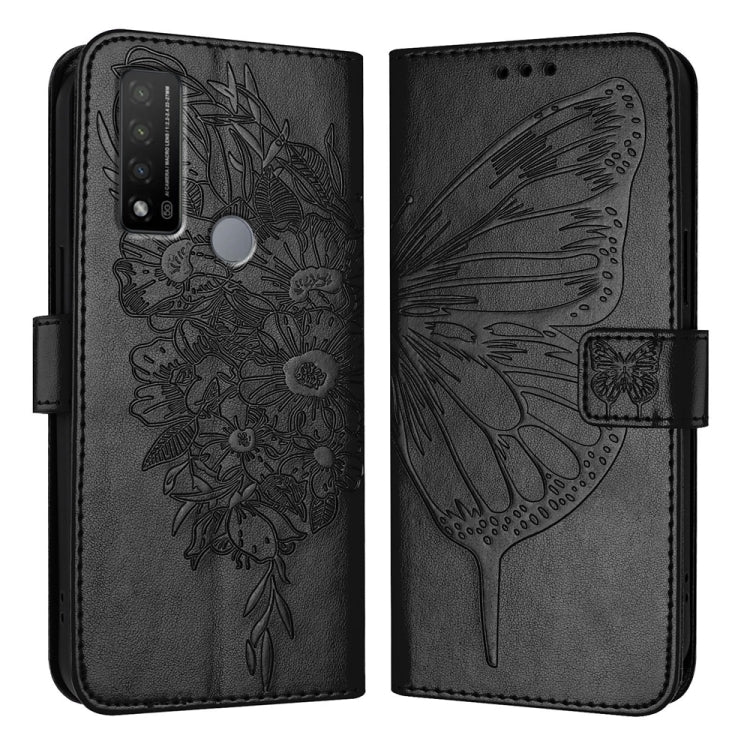 Embossed Butterfly Leather Phone Case, For TCL 30Z T602DL, For TCL 30 SE, For TCL 20 R 5G