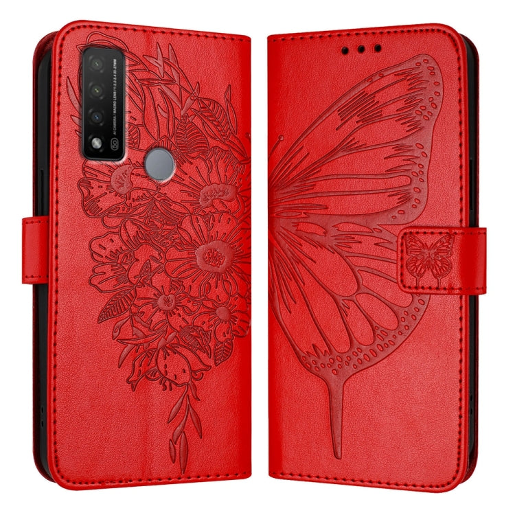 Embossed Butterfly Leather Phone Case, For TCL 30Z T602DL, For TCL 30 SE, For TCL 20 R 5G