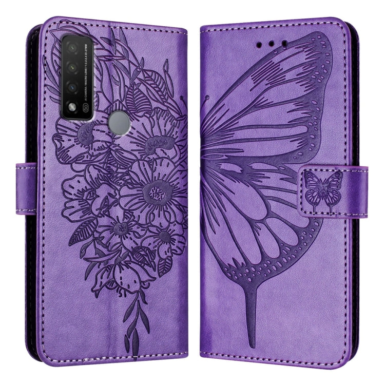 Embossed Butterfly Leather Phone Case, For TCL 30Z T602DL, For TCL 30 SE, For TCL 20 R 5G