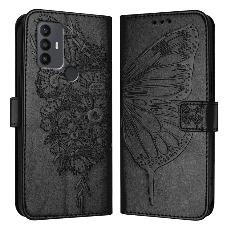 Embossed Butterfly Leather Phone Case, For TCL 30Z T602DL, For TCL 30 SE, For TCL 20 R 5G