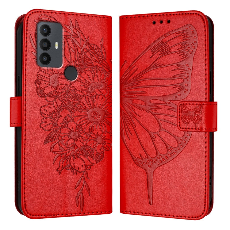 Embossed Butterfly Leather Phone Case, For TCL 30Z T602DL, For TCL 30 SE, For TCL 20 R 5G