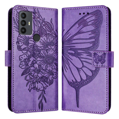 Embossed Butterfly Leather Phone Case, For TCL 30Z T602DL, For TCL 30 SE, For TCL 20 R 5G