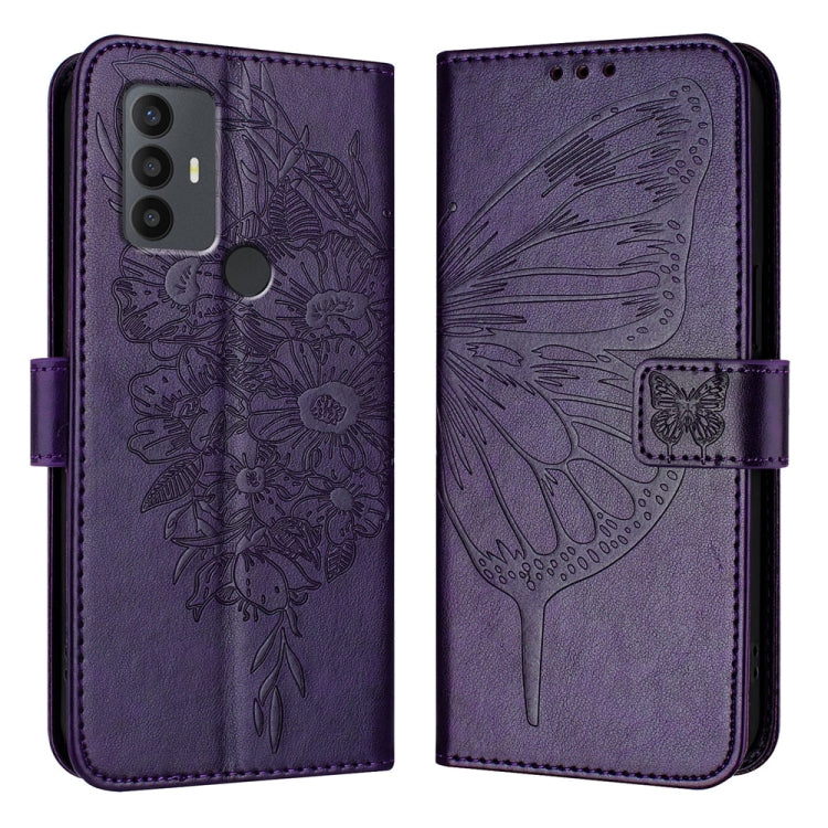 Embossed Butterfly Leather Phone Case, For TCL 30Z T602DL, For TCL 30 SE, For TCL 20 R 5G