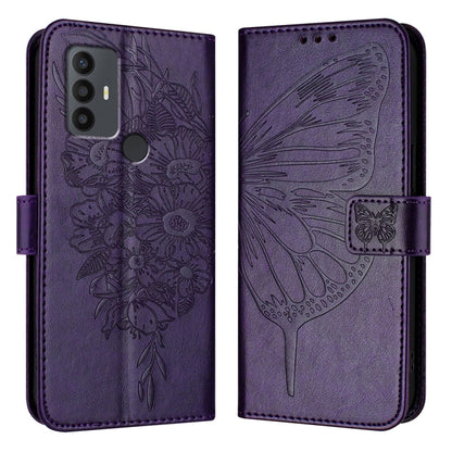 Embossed Butterfly Leather Phone Case, For TCL 30Z T602DL, For TCL 30 SE, For TCL 20 R 5G