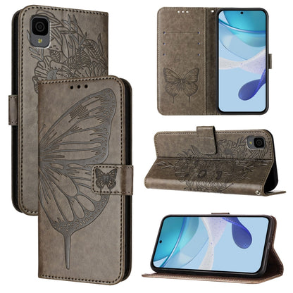 Embossed Butterfly Leather Phone Case, For TCL 30Z T602DL, For TCL 30 SE, For TCL 20 R 5G