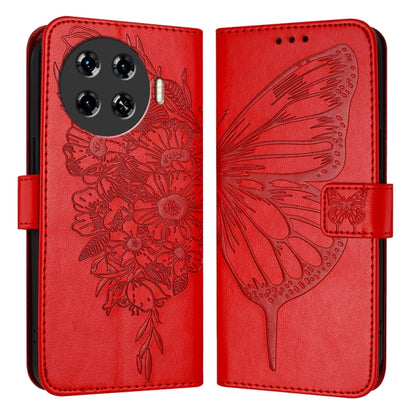 Embossed Butterfly Leather Phone Case, For Tecno Pova 6 Neo, For Tecno Pova 6 5G, For Tecno Pova 6, For Tecno Camon 30 Pro, For Tecno Camon 30 4G / 5G, For Tecno Pova 6 Pro, For Tecno Spark 20 Pro+, For Tecno Spark 20 Pro                               ...