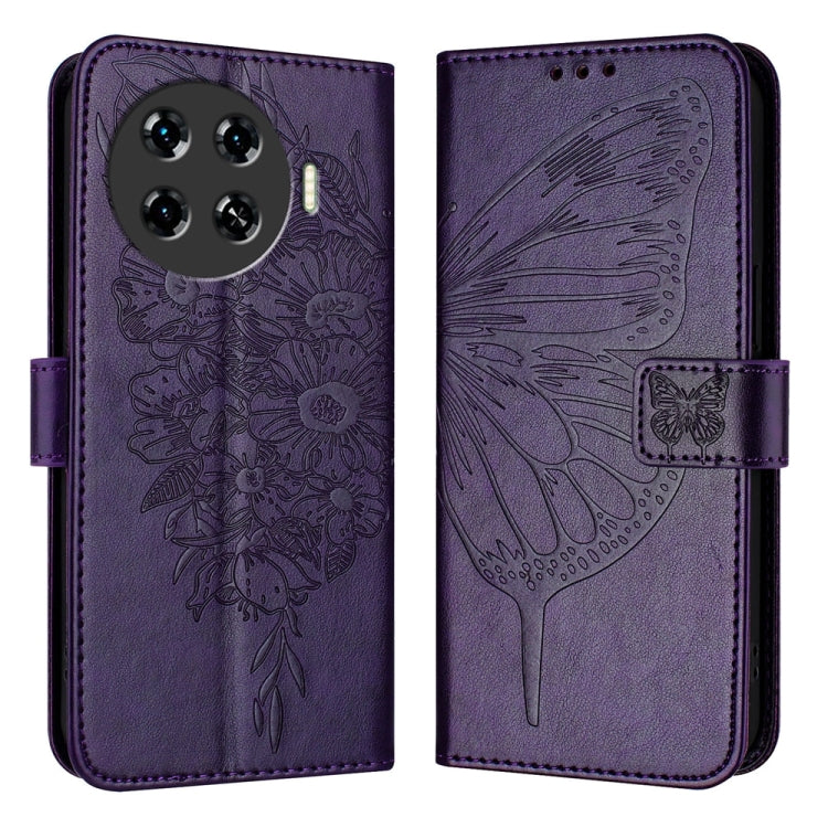 Embossed Butterfly Leather Phone Case, For Tecno Pova 6 Neo, For Tecno Pova 6 5G, For Tecno Pova 6, For Tecno Camon 30 Pro, For Tecno Camon 30 4G / 5G, For Tecno Pova 6 Pro, For Tecno Spark 20 Pro+, For Tecno Spark 20 Pro                               ...