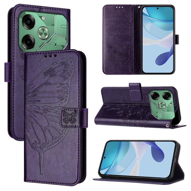 Embossed Butterfly Leather Phone Case, For Tecno Pova 6 Neo, For Tecno Pova 6 5G, For Tecno Pova 6, For Tecno Camon 30 Pro, For Tecno Camon 30 4G / 5G, For Tecno Pova 6 Pro, For Tecno Spark 20 Pro+, For Tecno Spark 20 Pro                               ...