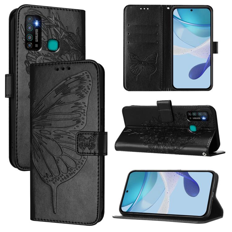 Embossed Butterfly Leather Phone Case, For Infinix Note 30 Pro / Note 30 5G, For Infinix Note 30i, For Infinix Note 30 4G, For Infinix Note 30 VIP, For Infinix Note 12 Pro 4G / Note 12 2023, For Infinix Hot 9 / 9 Pro
