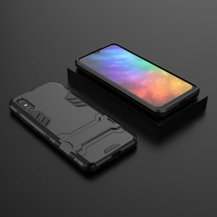 Shockproof phone case with stand, black textured armor with detached cover