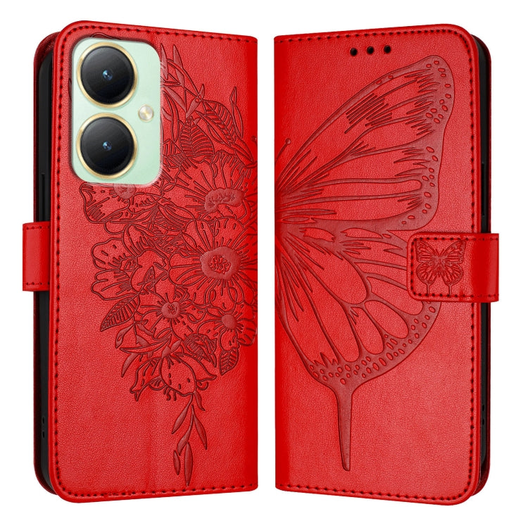Embossed Butterfly Leather Phone Case, For vivo Y27 4G Global