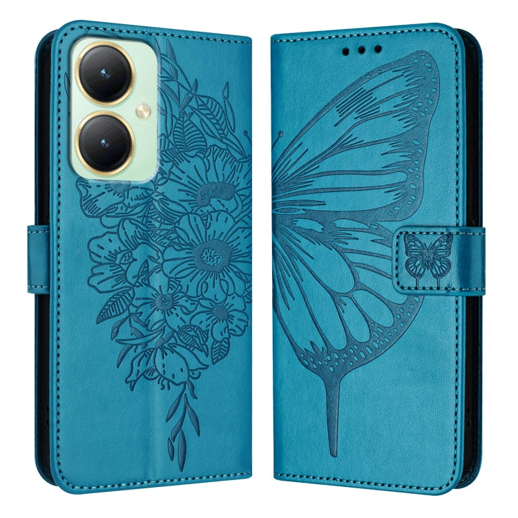 Embossed Butterfly Leather Phone Case, For vivo Y27 4G Global