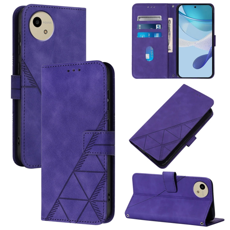 Crossbody 3D Embossed Flip Leather Phone Case, For Sharp Aquos wish6, For Sharp Aquos R11, For Sharp Aquos Sense10, For Sharp Basio Active3, For Sharp Aquos Sense9 Plus, For Sharp Aquos Sense9, For Sharp Aquos R9 Pro / SH-54E, For Sharp Aquos Wish4    ...