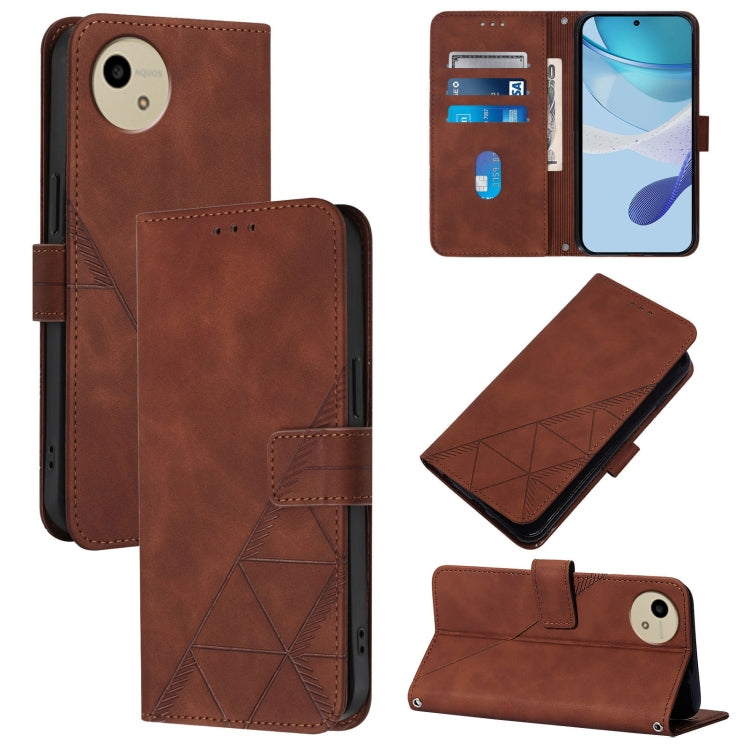 Crossbody 3D Embossed Flip Leather Phone Case, For Sharp Aquos wish6, For Sharp Aquos R11, For Sharp Aquos Sense10, For Sharp Basio Active3, For Sharp Aquos Sense9 Plus, For Sharp Aquos Sense9, For Sharp Aquos R9 Pro / SH-54E, For Sharp Aquos Wish4    ...