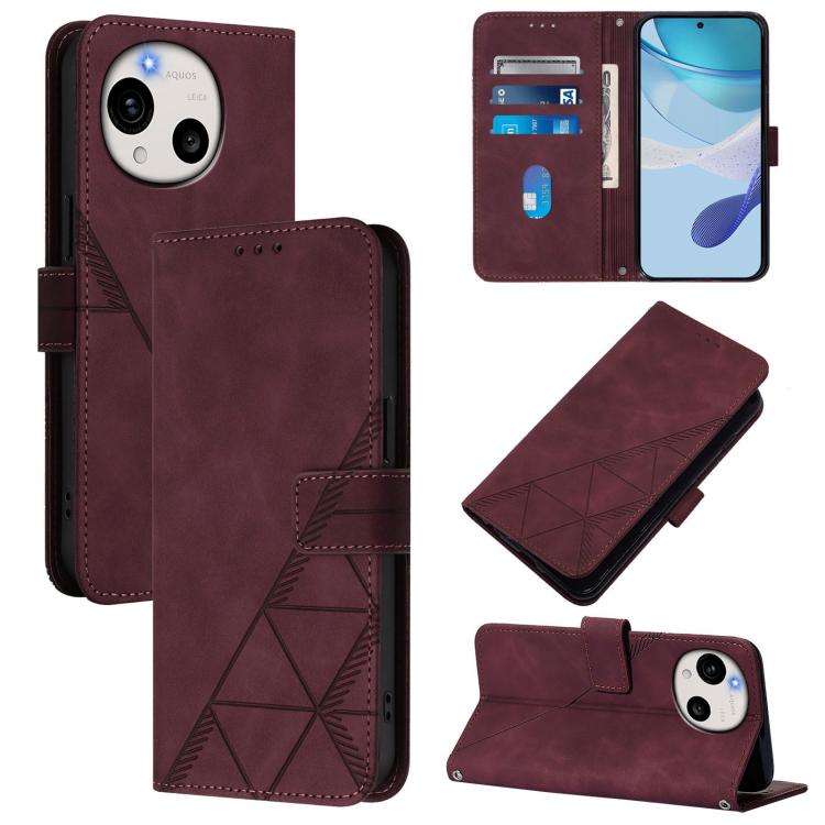 Crossbody 3D Embossed Flip Leather Phone Case, For Sharp Aquos wish6, For Sharp Aquos R11, For Sharp Aquos Sense10, For Sharp Basio Active3, For Sharp Aquos Sense9 Plus, For Sharp Aquos Sense9, For Sharp Aquos R9 Pro / SH-54E, For Sharp Aquos Wish4    ...