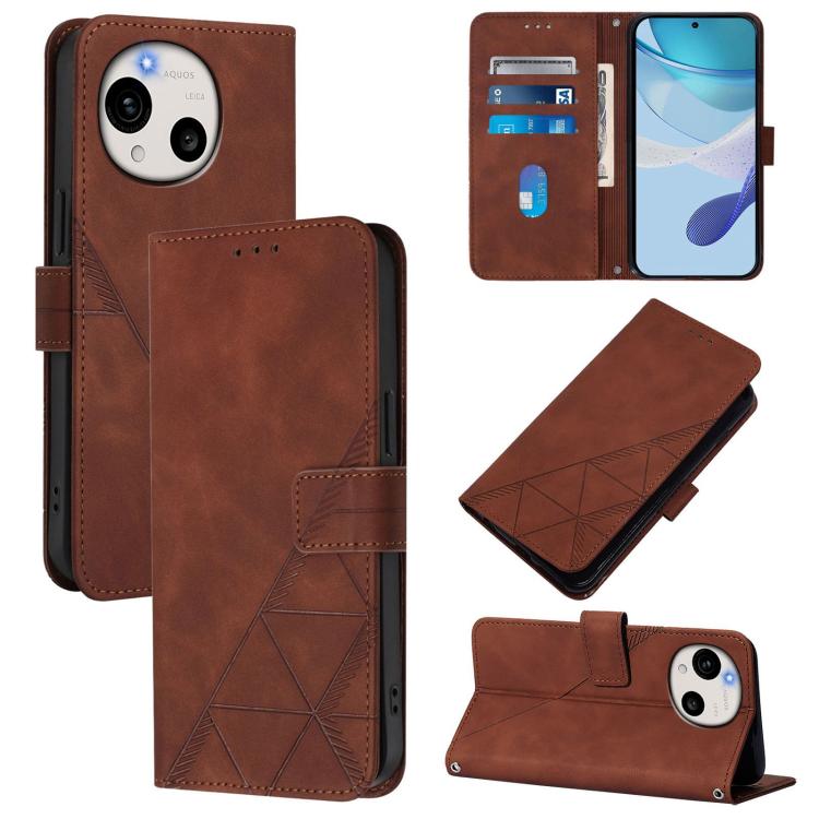 Crossbody 3D Embossed Flip Leather Phone Case, For Sharp Aquos wish6, For Sharp Aquos R11, For Sharp Aquos Sense10, For Sharp Basio Active3, For Sharp Aquos Sense9 Plus, For Sharp Aquos Sense9, For Sharp Aquos R9 Pro / SH-54E, For Sharp Aquos Wish4    ...