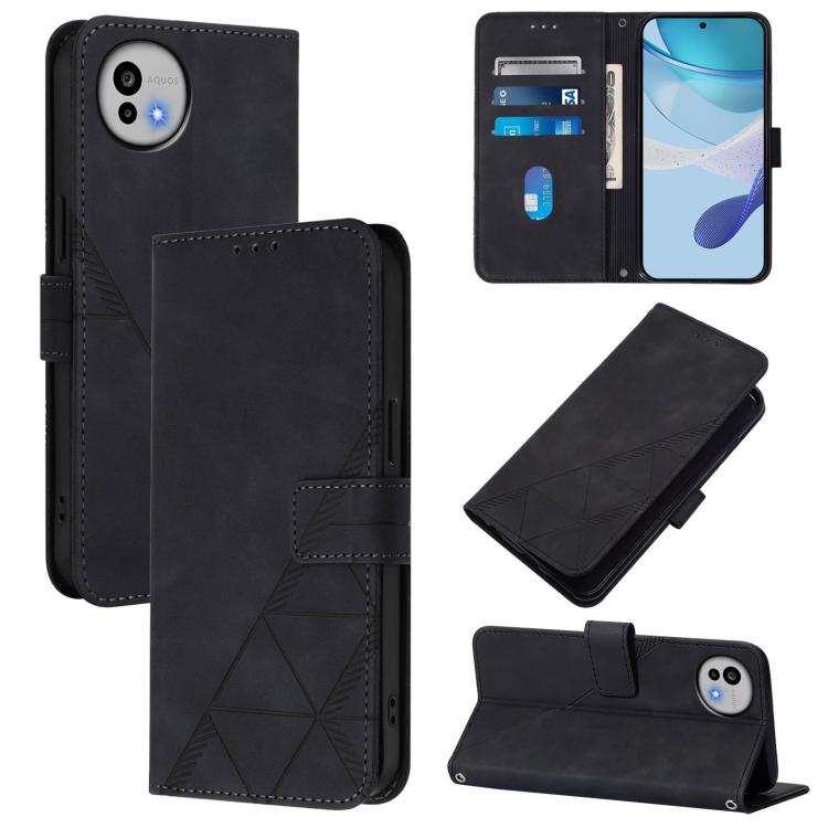 Crossbody 3D Embossed Flip Leather Phone Case, For Sharp Aquos wish6, For Sharp Aquos R11, For Sharp Aquos Sense10, For Sharp Basio Active3, For Sharp Aquos Sense9 Plus, For Sharp Aquos Sense9, For Sharp Aquos R9 Pro / SH-54E, For Sharp Aquos Wish4    ...