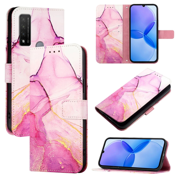 PT003 Marble Pattern Flip Leather Phone Case, For TCL 30 SE, For TCL 20R 5G