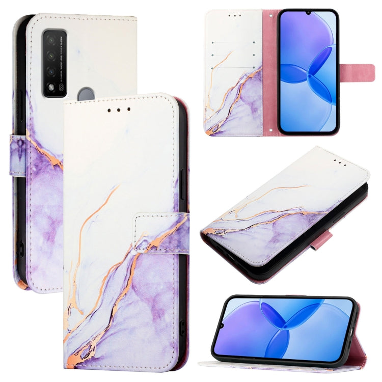 PT003 Marble Pattern Flip Leather Phone Case, For TCL 30 SE, For TCL 20R 5G