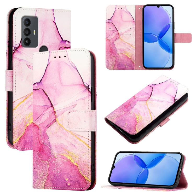 PT003 Marble Pattern Flip Leather Phone Case, For TCL 30 SE, For TCL 20R 5G