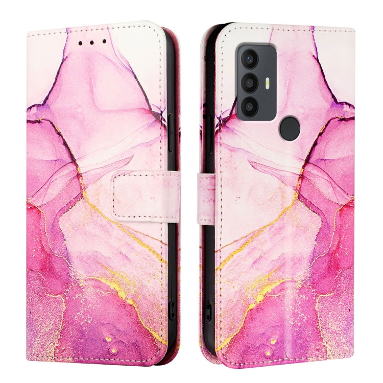 PT003 Marble Pattern Flip Leather Phone Case, For TCL 30 SE, For TCL 20R 5G