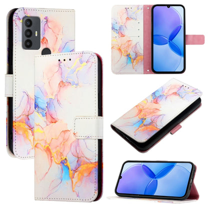 PT003 Marble Pattern Flip Leather Phone Case, For TCL 30 SE, For TCL 20R 5G