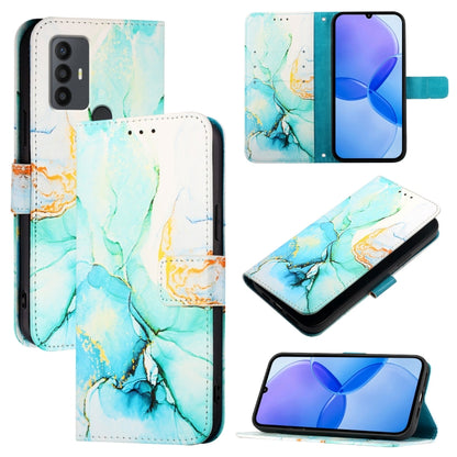 PT003 Marble Pattern Flip Leather Phone Case, For TCL 30 SE, For TCL 20R 5G