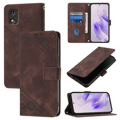 Skin Feel Embossed Leather Phone Case, For Tecno Spark 9, For Tecno Pop 5c, For Tecno Spark 6 Go / Go 2020