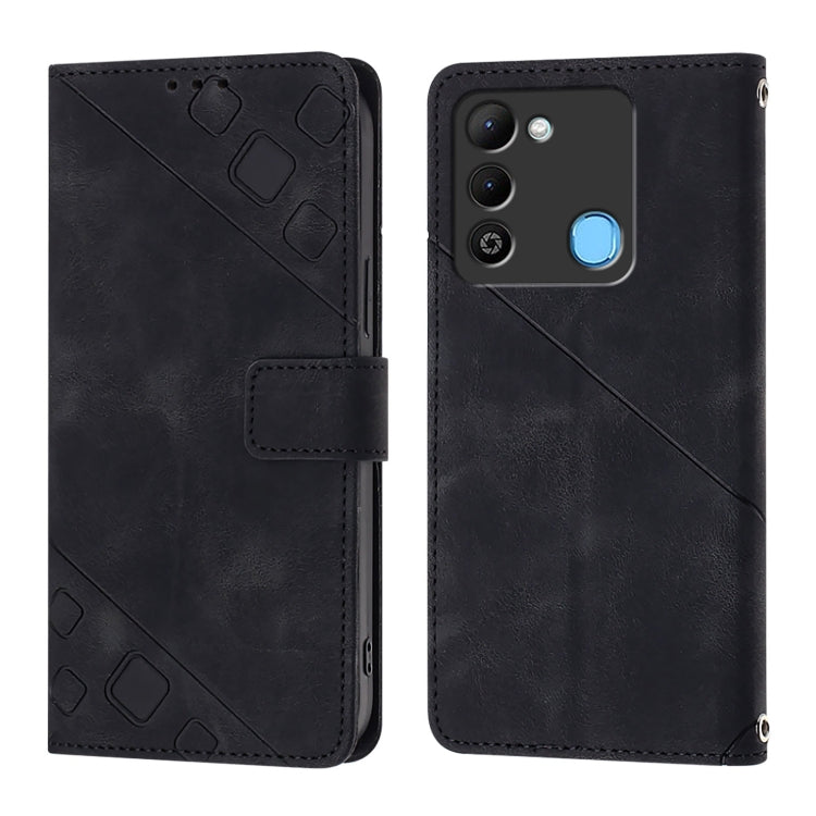Skin Feel Embossed Leather Phone Case, For Tecno Spark 9, For Tecno Pop 5c, For Tecno Spark 6 Go / Go 2020