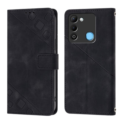 Skin Feel Embossed Leather Phone Case, For Tecno Spark 9, For Tecno Pop 5c, For Tecno Spark 6 Go / Go 2020