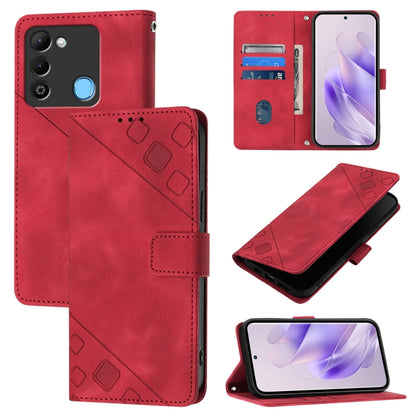 Skin Feel Embossed Leather Phone Case, For Tecno Spark 9, For Tecno Pop 5c, For Tecno Spark 6 Go / Go 2020