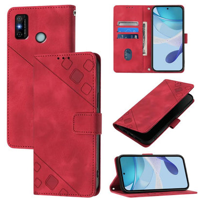 Skin Feel Embossed Leather Phone Case, For Tecno Spark 9, For Tecno Pop 5c, For Tecno Spark 6 Go / Go 2020