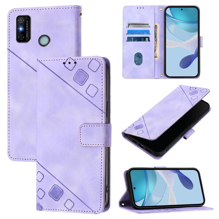 Skin Feel Embossed Leather Phone Case, For Tecno Spark 9, For Tecno Pop 5c, For Tecno Spark 6 Go / Go 2020