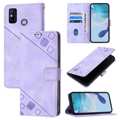 Skin Feel Embossed Leather Phone Case, For Tecno Spark 9, For Tecno Pop 5c, For Tecno Spark 6 Go / Go 2020