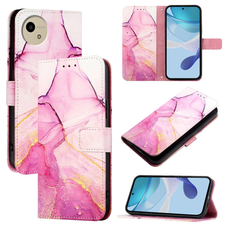 PT003 Marble Pattern Flip Leather Phone Case, For Sharp Aquos wish6, For Sharp Aquos R11, For Sharp Aquos Sense10, For Sharp Basio Active3, For Sharp Aquos Sense9 Plus, For Sharp Aquos Sense9, For Sharp Aquos R9 Pro SH-54E, For Sharp Aquos Wish 4 SH-52...