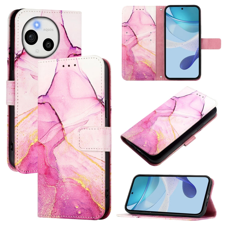 PT003 Marble Pattern Flip Leather Phone Case, For Sharp Aquos wish6, For Sharp Aquos R11, For Sharp Aquos Sense10, For Sharp Basio Active3, For Sharp Aquos Sense9 Plus, For Sharp Aquos Sense9, For Sharp Aquos R9 Pro SH-54E, For Sharp Aquos Wish 4 SH-52...