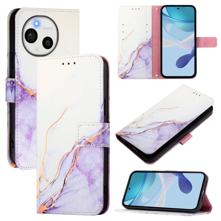 PT003 Marble Pattern Flip Leather Phone Case, For Sharp Aquos wish6, For Sharp Aquos R11, For Sharp Aquos Sense10, For Sharp Basio Active3, For Sharp Aquos Sense9 Plus, For Sharp Aquos Sense9, For Sharp Aquos R9 Pro SH-54E, For Sharp Aquos Wish 4 SH-52...