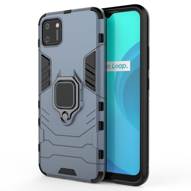 Dark gray phone case with magnetic ring holder, anti-fall TPU protective cover