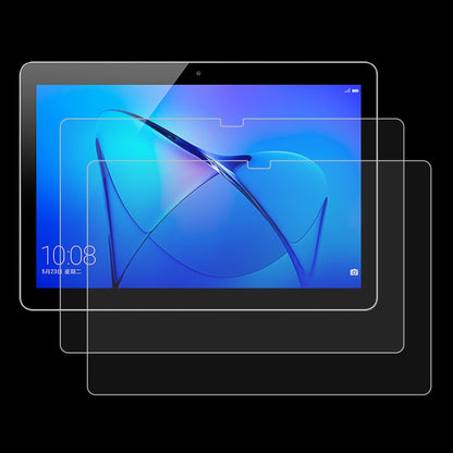 Clear tempered glass screen protector film for tablet display, full-screen coverage.