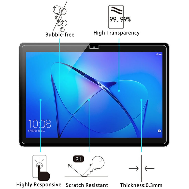 Tablet 9H tempered glass screen protector film, bubble-free, high transparency.
