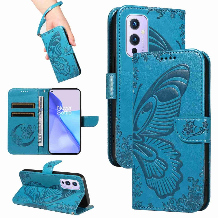 Swallowtail Butterfly Embossed Leather Phone Case, For OnePlus 9 Pro, For OnePlus 9