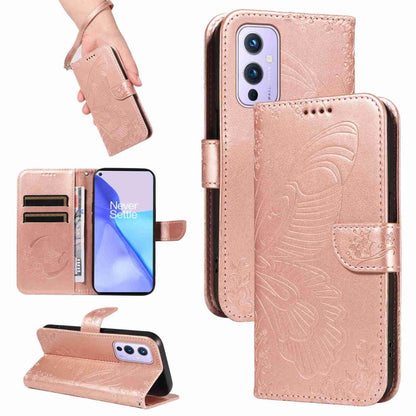 Swallowtail Butterfly Embossed Leather Phone Case, For OnePlus 9 Pro, For OnePlus 9