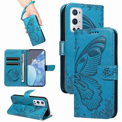 Swallowtail Butterfly Embossed Leather Phone Case, For OnePlus 9 Pro, For OnePlus 9