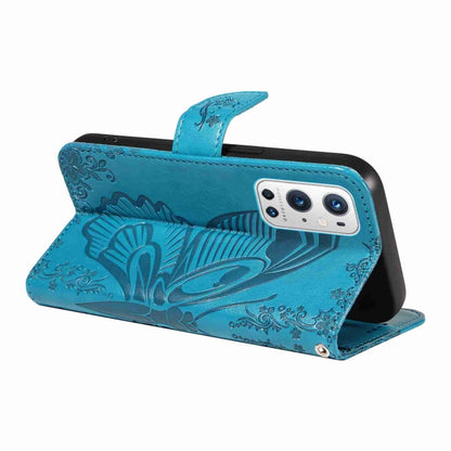 Swallowtail Butterfly Embossed Leather Phone Case, For OnePlus 9 Pro, For OnePlus 9