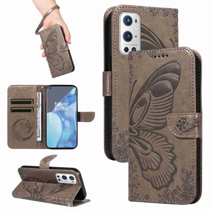 Swallowtail Butterfly Embossed Leather Phone Case, For OnePlus 9 Pro, For OnePlus 9
