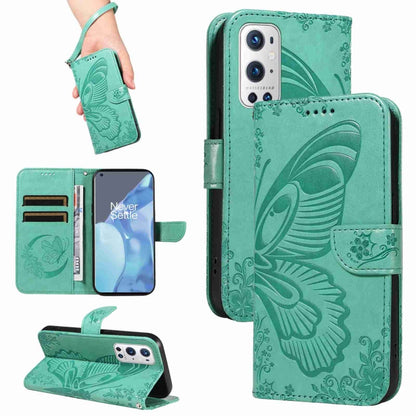 Swallowtail Butterfly Embossed Leather Phone Case, For OnePlus 9 Pro, For OnePlus 9