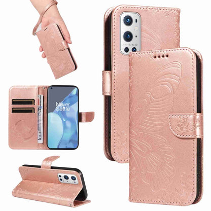 Swallowtail Butterfly Embossed Leather Phone Case, For OnePlus 9 Pro, For OnePlus 9